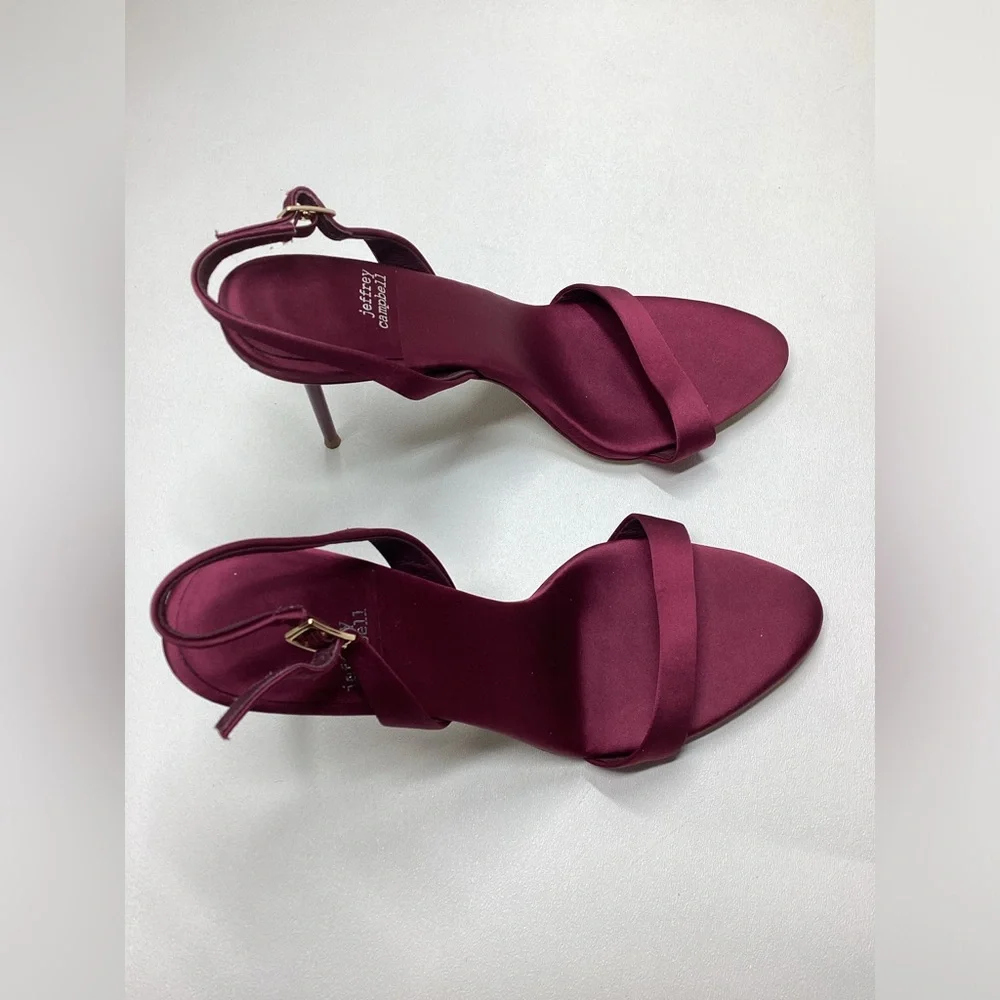 JEFFREY CAMPBELL Go-getter Sandal In Fuchsia Satin Size 9 - Picture 8 of 13